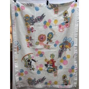 VTG Esmond Baby Kid Blanket 70's Looney Tunes Line Characters Tweety Bunny Daffy